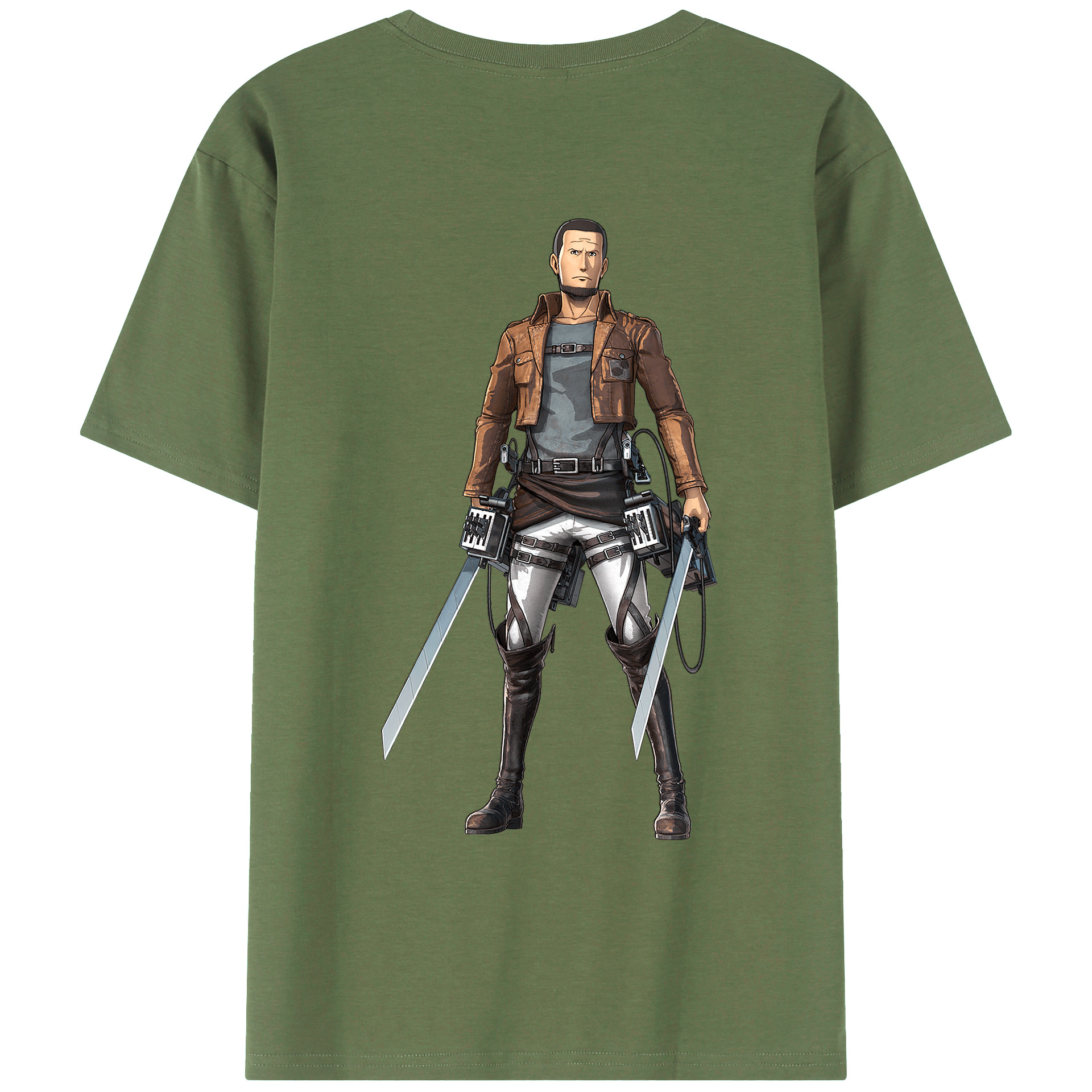 （画像用） 進撃の巨人 Attack on Titan 綿100％ メンズ半袖Tシャツ（バックプリント） 通気性